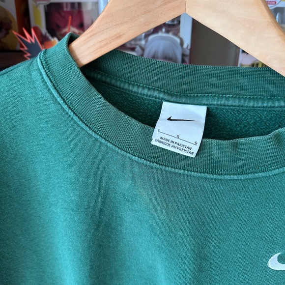 Nike Crewneck Sweatshirt Women’s L Swoosh Athleisure Pine Green - Picture 2 of 6